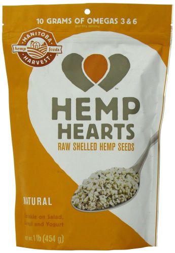 MANITOBA HARVEST HEMP HEARTS RAW SHELLED HEMP SEEDS - -1 Pound- - NEW - -