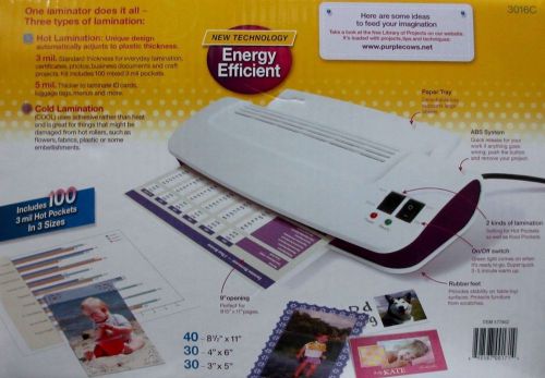 Purple Cows Hot Cold Lamination Laminator Home Office Craft School Supplies ID