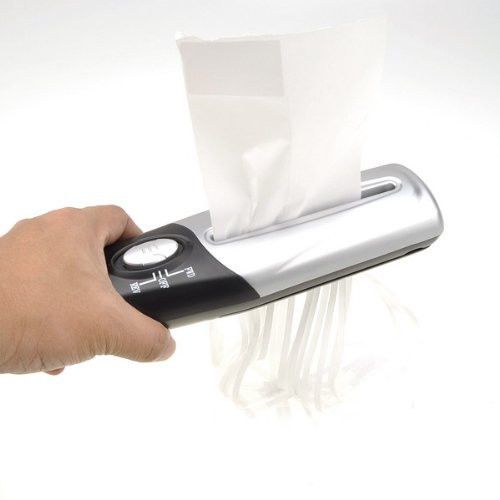 Paper Shredder, Hand Held Power PaperShredder uses USB Cable Or DC Converter