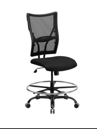 Flash furniture hercules  400 lb. capacity big &amp; tall black mesh drafting stool for sale