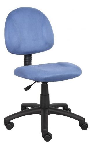 B325 BOSS BLUE MICROFIBER DELUXE POSTURE OFFICE TASK CHAIR