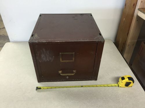 1950&#039;s Vintage 1 Drawer Door Stackable Filing File Cabinet Unique Brass Hardware