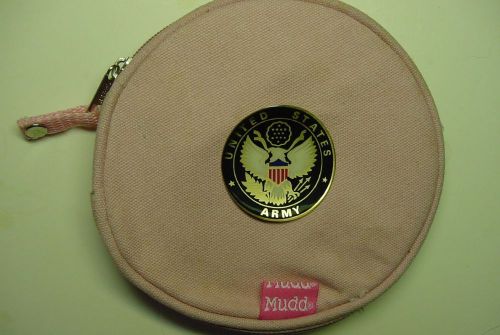 USA United States ARMY LOGO MUDD 12 CD PINK DENIM CASE HOLDER NEW