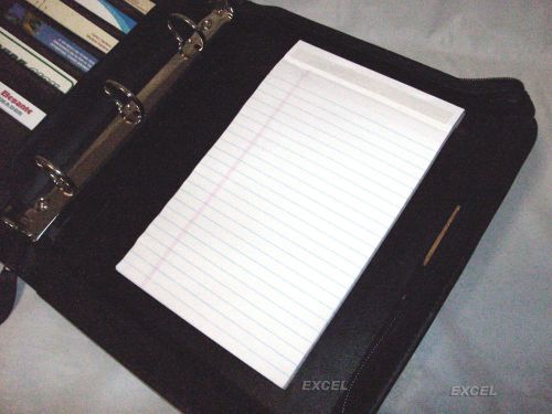 New, Padfolio Junior Legal Pad, 2 Pen Loops, Cards Slots, Black