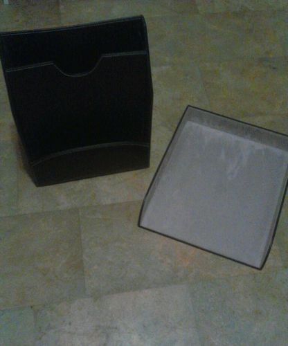 2 office/desk paper organizers.Feaux black leather