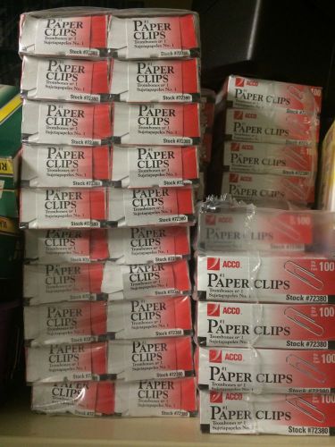 ACCO Paper Clips Silver- 100 Count Boxes in Packs Of 10