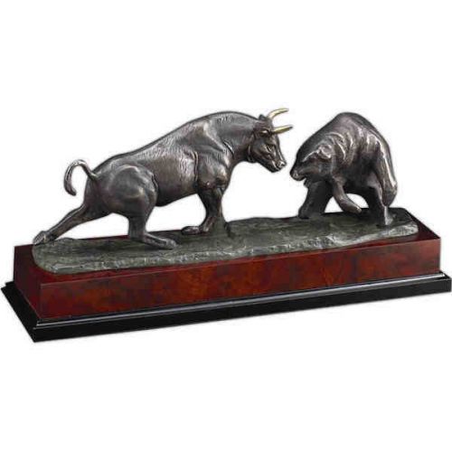 Bey-Berk Charging Bull &amp; Bear Sculpture (New)