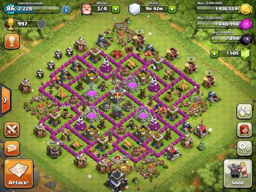 Clash of Clans Account *With over 1500 Gems* Level 86 TH9