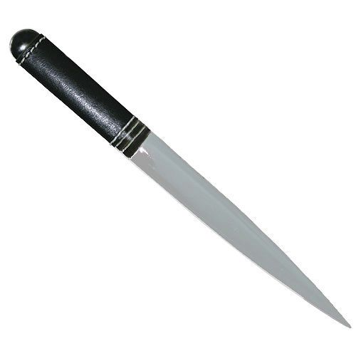 Black Genuine Leather Letter Opener