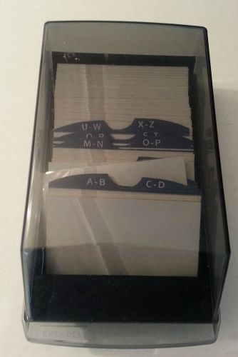 Vintage rolodex card holder vip 24c plastic 4 x 2.5 blank cards a to z file for sale