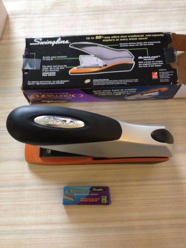 Swingline Optima Desktop Stapler, 70-Sheet Capacity, Silver/Orange/Black