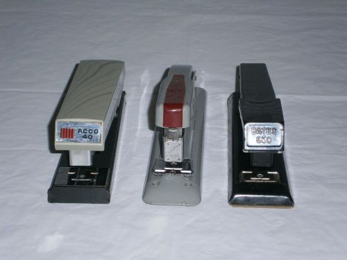 VINTAGE-MIXED LOT 3 STAPLERS -SWINGLINE -ACCO -BATES