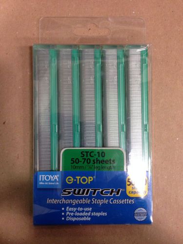 NEW Itoya STC-10 Switch Heavy-Duty Staple Cassette, 10mm 3/8&#034; Leg Length Green