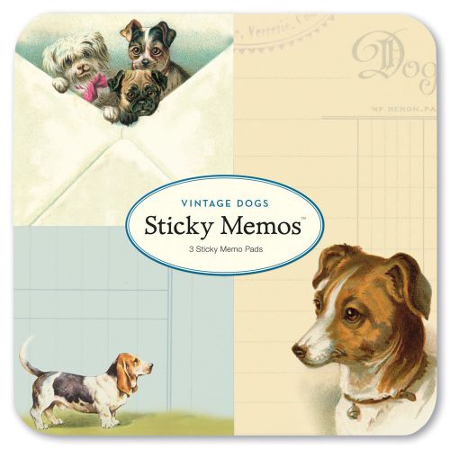 Cavallini &amp; Co. Vintage Dogs Sticky Memo Pad Set / Decorative Post its