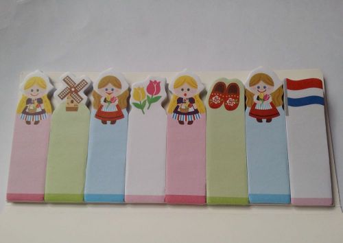 1 Set Lovely Netherlands World Costume Sticky Marker /Note pad for DIY Book Mark