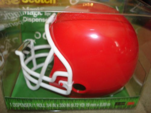 SCOTCH MAGIC TAPE DISPENSER FOOTBALL HELMET RED