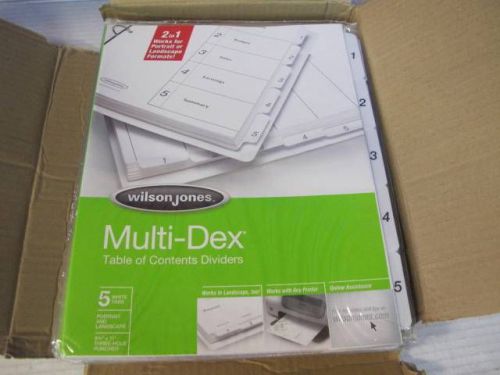 WILSON JONES W90501B MULTI -DEX 5 TAB TABLE OF CONTENTS DIVIDERS, PK OF 24 WHITE