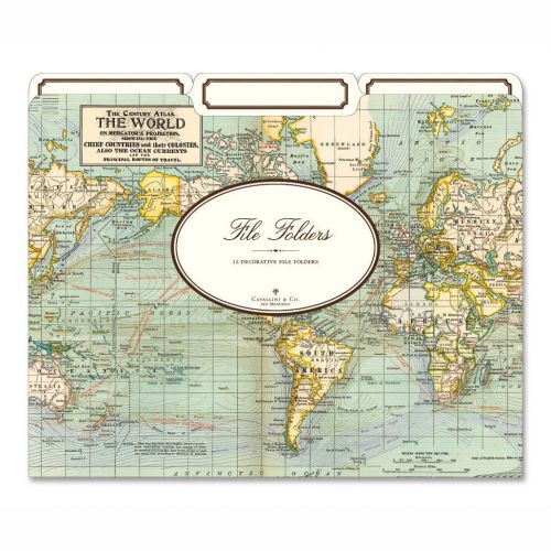 Cavallini &amp; Co. World Map File Folders