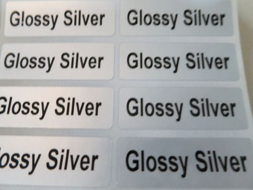 140 glossy silver personalized 4.5 x 1.5 cm waterproof name stickers customized for sale