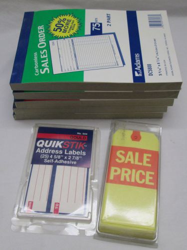 Bulk Lot of Office Supplies Carbonless Sales Order Slips &amp; Invoice Address Label