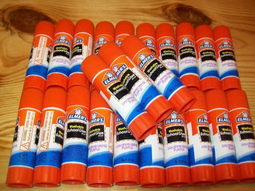 23 NEW Elmer&#039;s Washable School Glue Sticks, 0.21 oz Disappearing purple