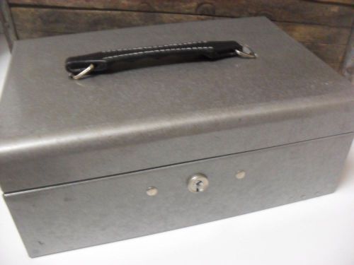Vintage Metal Industrial Cash Box Gray Metal Upcycle Refinish Paint Storage