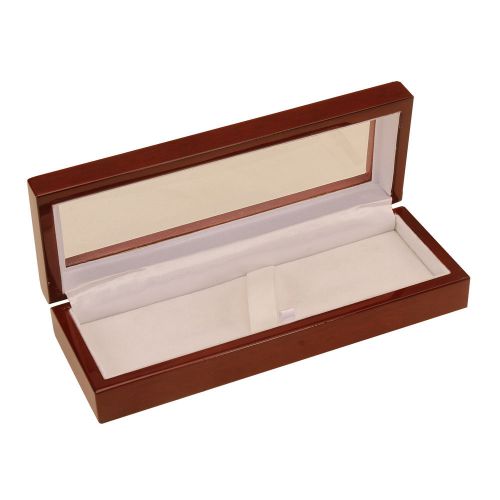 Luxury Burgundy Lacquered Window Pen Box