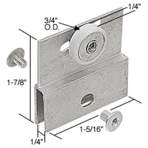 Chrome 3/4&#034; nylon ball bearing shower door flat edge roller assembly frameless for sale