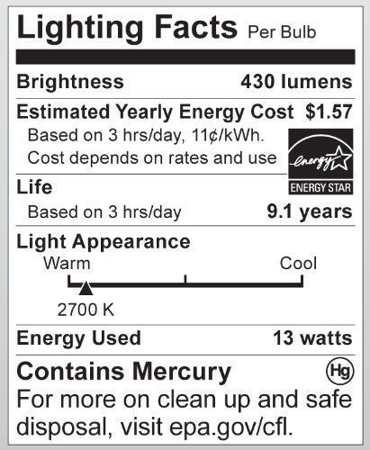 Satco S7401 13-Watt Medium Base R20 Reflector  2700K  120V  Equivalent to 50-Wat