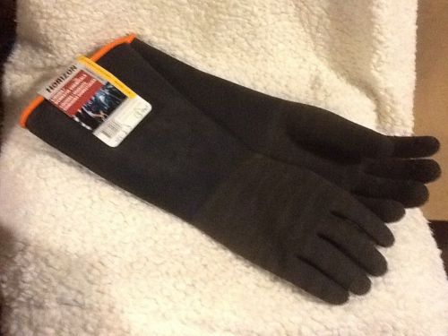 1 NEW PAIR MENS LG RUBBER 16&#034; LONG WET LIQUIDS CHEMICAL GLOVES