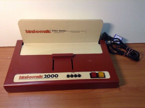 Pro-Bind Bind O Matic 2000 Professional Binding Machine Made In Sweden