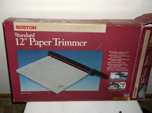 Boston 12&#034;  paper cutter photo trimmer #26912 wooden base craft/office for sale