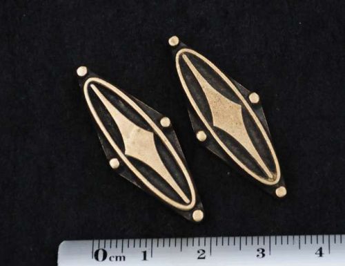 2x Art Nouveau ornament bookbinding Brass Type Letterpress hot stamp ornaments