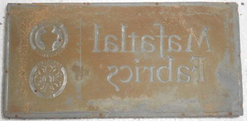 Vintage Letterspress Zinc Printing Block Mafatlal Fabric With Wooden Base s901