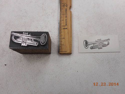 Printing Letterpress Printers Block, Trumpet Musical Instrument