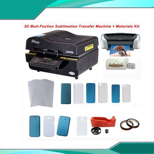 3D Sublimation Heat Press Machine iPhone Sumsung Moulds Cover Printer CISS KIT