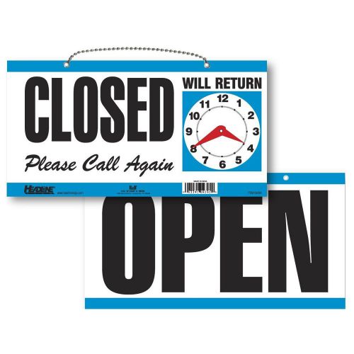 OPEN &amp; CLOSED Hanging SIGN and Please call again  WILL RETURN CLOCK Door Window