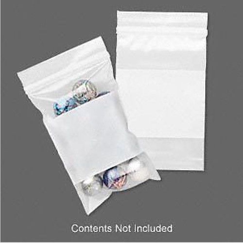 1000 plastic ziplock bags 3x2 clear w/white block 2 mil for sale