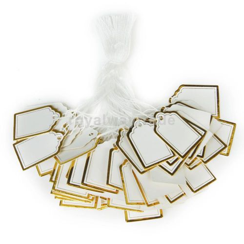 500PCs Jewelry Watch Display Merchandise Price Tags Rectangular Label Tie String