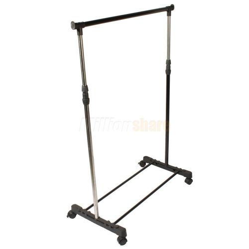 New Stainless Steel Single Bar Salesman Rolling Clothing Garment Display Rack