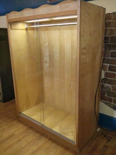 Vintage lighted sliding glass door display case for home or your business for sale