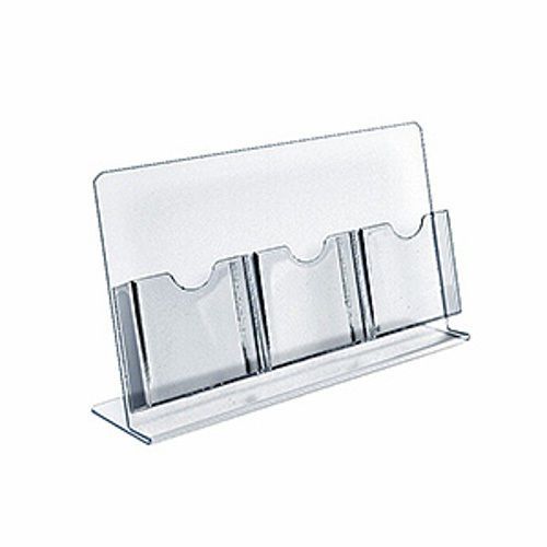 New L-Shape Slanted Multi-Pocket Counter Brochure Holders w/ 3 Tri-fold Pockets