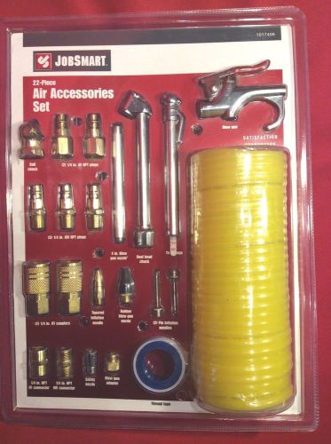 Jobsmart 22-PIECE AIR ACCESSORIES SET - Blow Gun Couplers Connectors Plugs Chuck