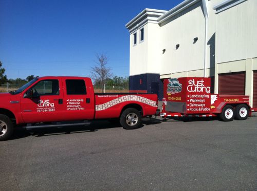 2007 Kwik Kerb Curbing Trailer and Equipment. (truck not included)