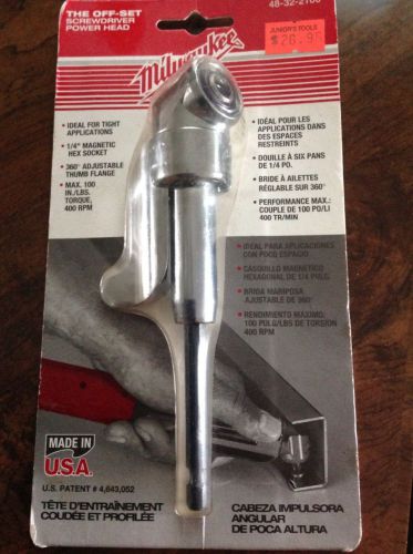 Milwaukee 48-32-2100 off-set power screwdriver head (missing thumb release) for sale