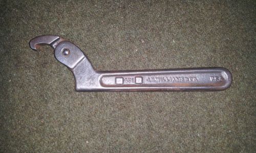 J.H.WILLIAMS SPANNER WRENCH ADJUSTABLE HOOK 3/4-2&#034; NO 471