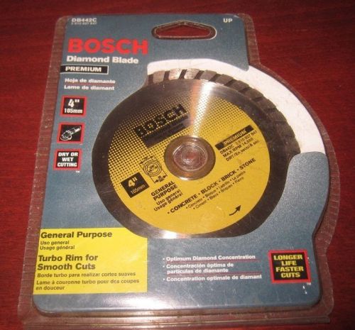 Bosch 4&#034; premium diamond blade #db442c - turbo rim in sealed package for sale