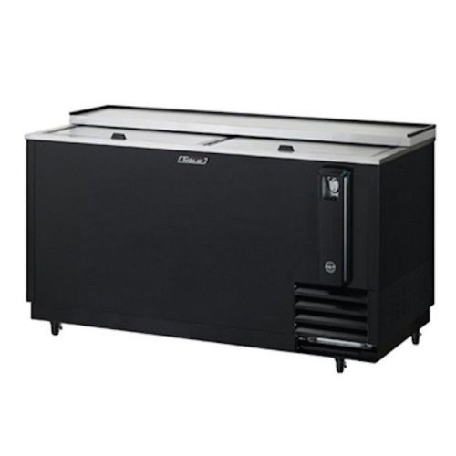 New turbo air 65&#034; black &amp; stainless steel (2) lid underbar bottle cooler !! for sale