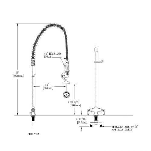 T &amp; s brass b-2244 prerinse unit for sale