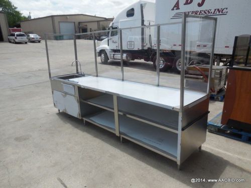 WINHOLT STAINLESS STEEL PREP TABLE DEMO WITH SINK SNEEZE GUARD BAKERY BREAD